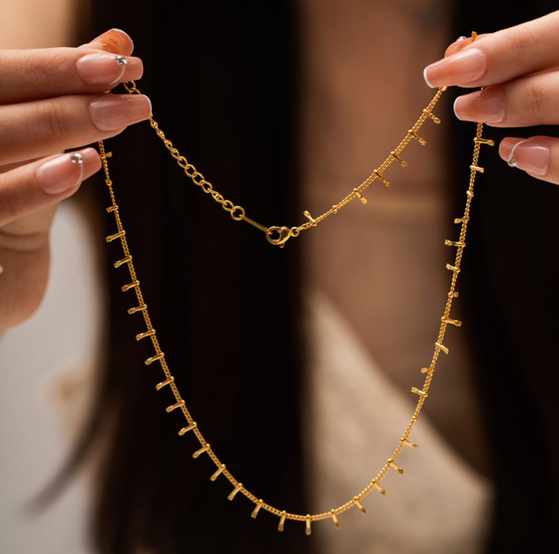Gold Fringe Chain - Necklace - 18k Gold Plated Waterproof Jewellery - Collection 9