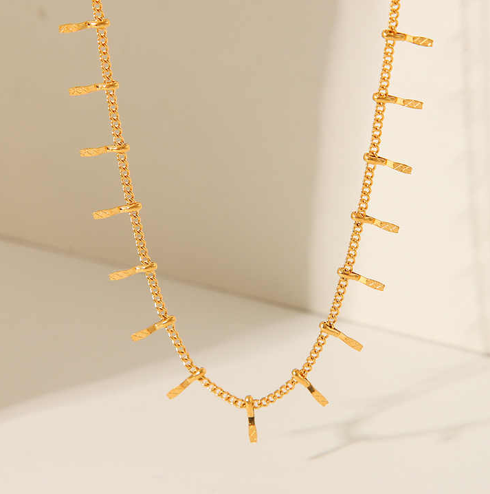 Gold Fringe Chain - Necklace - 18k Gold Plated Waterproof Jewellery - Collection 9