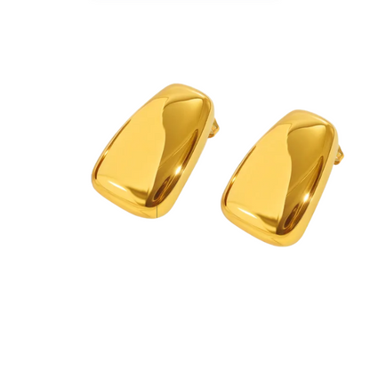 Golden Chunky Hoop Earrings - Earrings - 18k Gold Plated Waterproof Jewellery - Collection 9