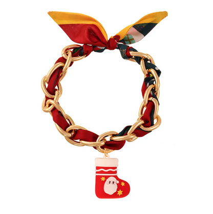 Ribbon Chain Christmas Pendant Necklace - Necklaces - 18k Gold Plated Waterproof Jewellery - Collection 9