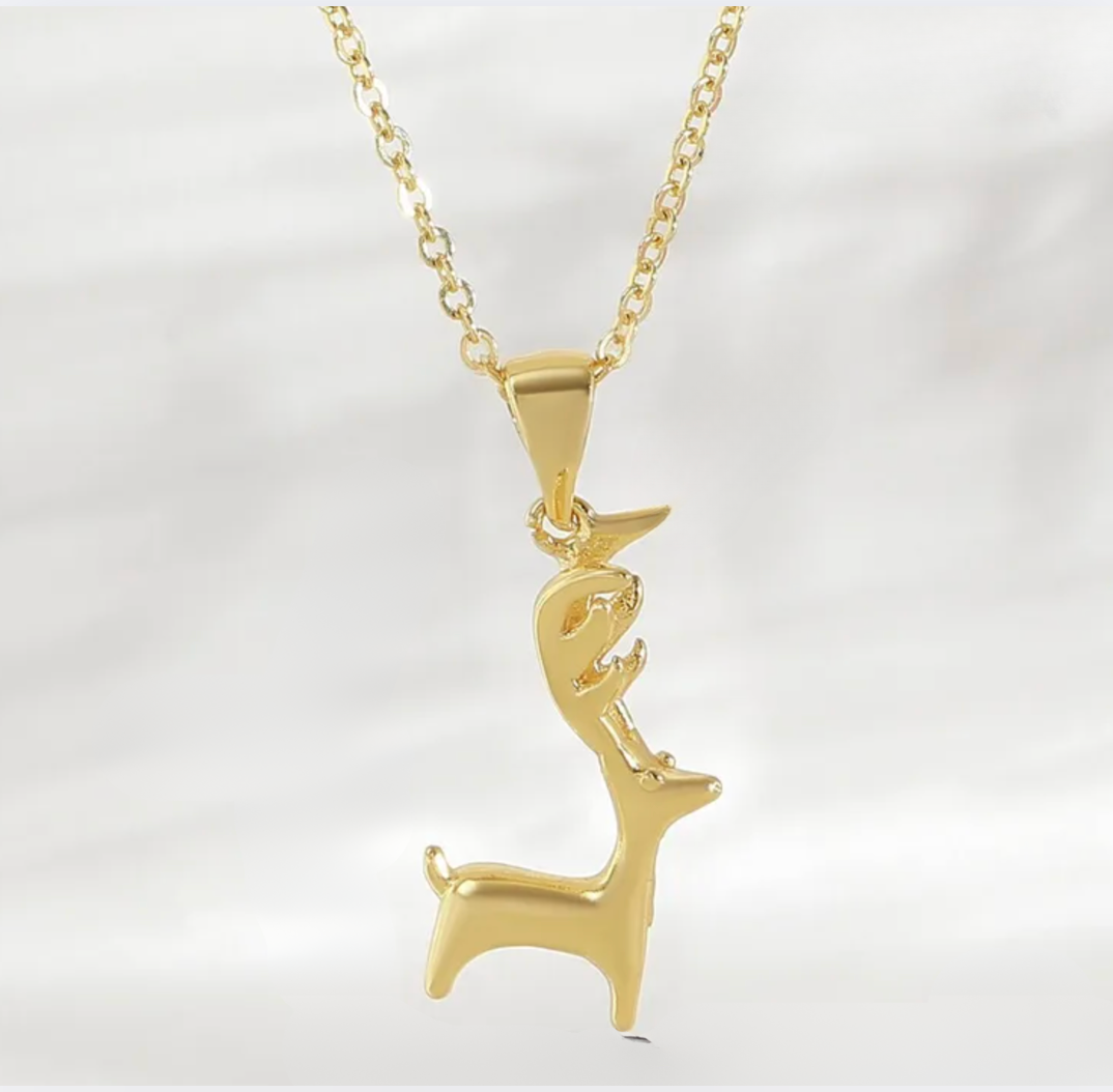 Gold Christmas Pendant with no chain - Necklaces - 18k Gold Plated Waterproof Jewellery - Collection 9