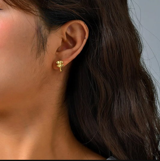 Gold Butterfly Hoop Earrings - - 18k Gold Plated Waterproof Jewellery - Collection 9