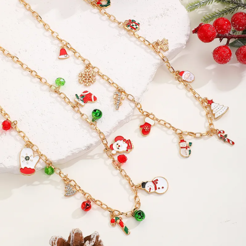 Christmas Character Charm Necklace - Necklaces - 18k Gold Plated Waterproof Jewellery - Collection 9