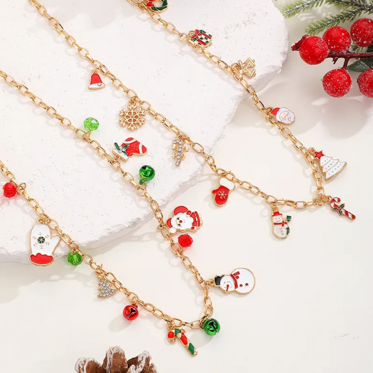 Christmas Character Charm Necklace - Necklaces - 18k Gold Plated Waterproof Jewellery - Collection 9
