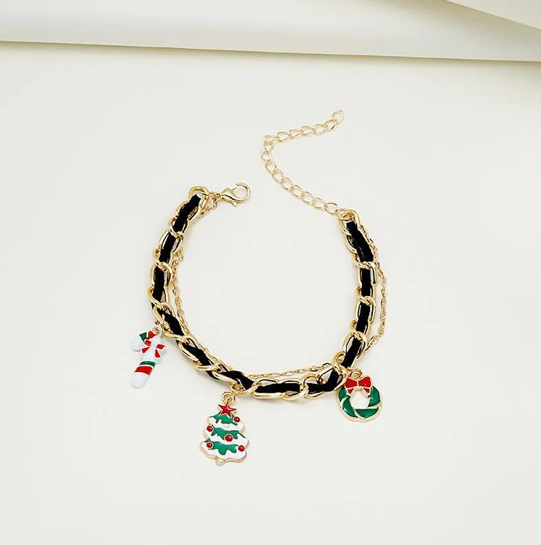 Christmas Charm Woven Chain Bracelet - Bracelets - 18k Gold Plated Waterproof Jewellery - Collection 9