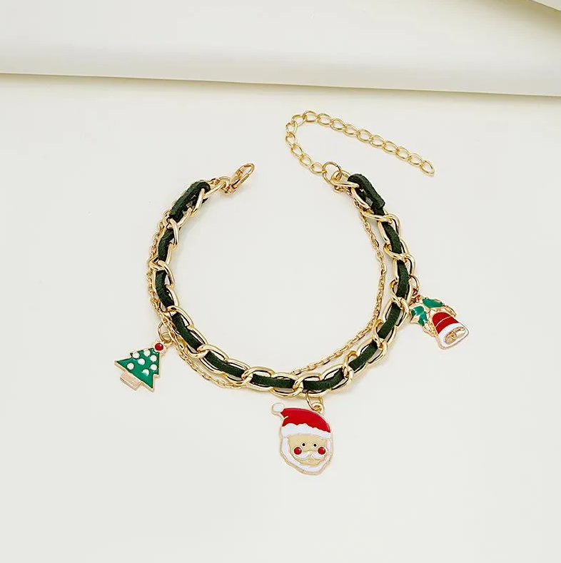 Christmas Charm Woven Chain Bracelet - Bracelets - 18k Gold Plated Waterproof Jewellery - Collection 9