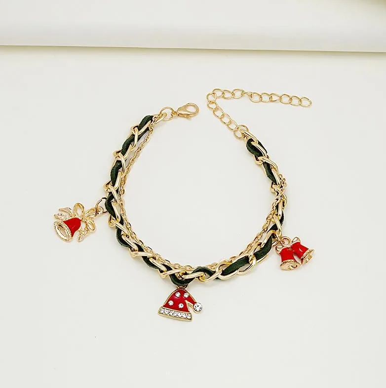 Christmas Charm Woven Chain Bracelet - Bracelets - 18k Gold Plated Waterproof Jewellery - Collection 9