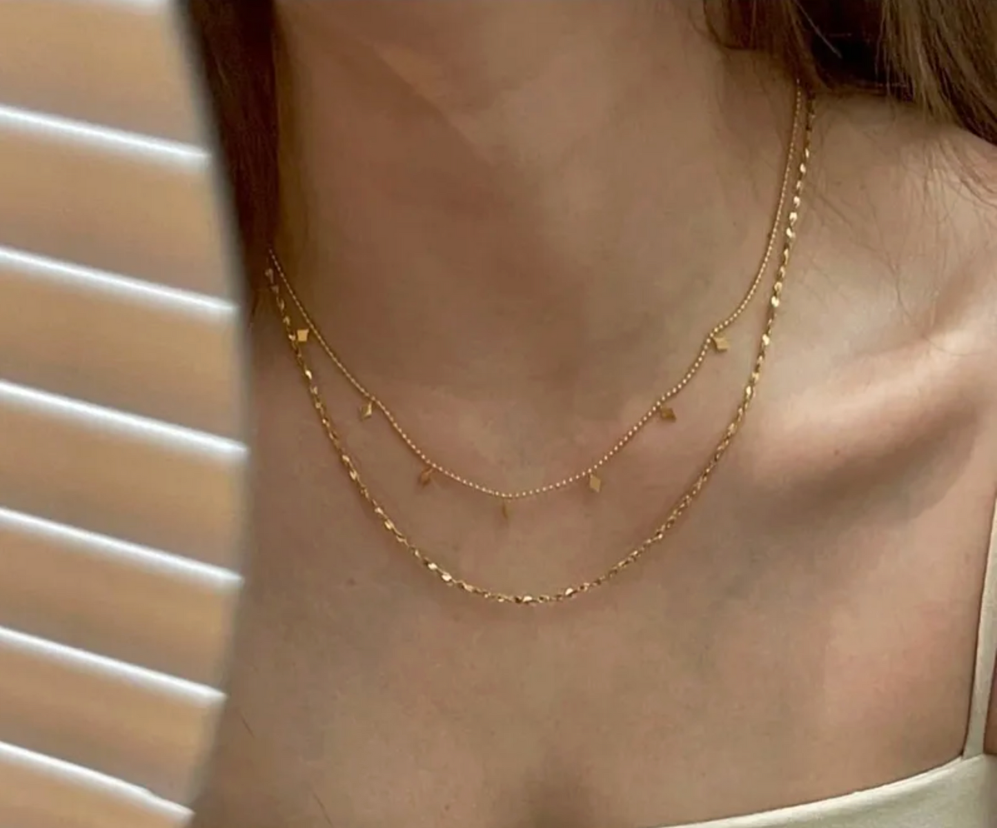 Gold Diamond Charm Layered Necklace - Jewelry - 18k Gold Plated Waterproof Jewellery - Collection 9