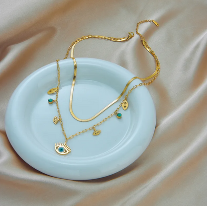Gold Evil Eye Layered Necklace Set - Necklace - 18k Gold Plated Waterproof Jewellery - Collection 9