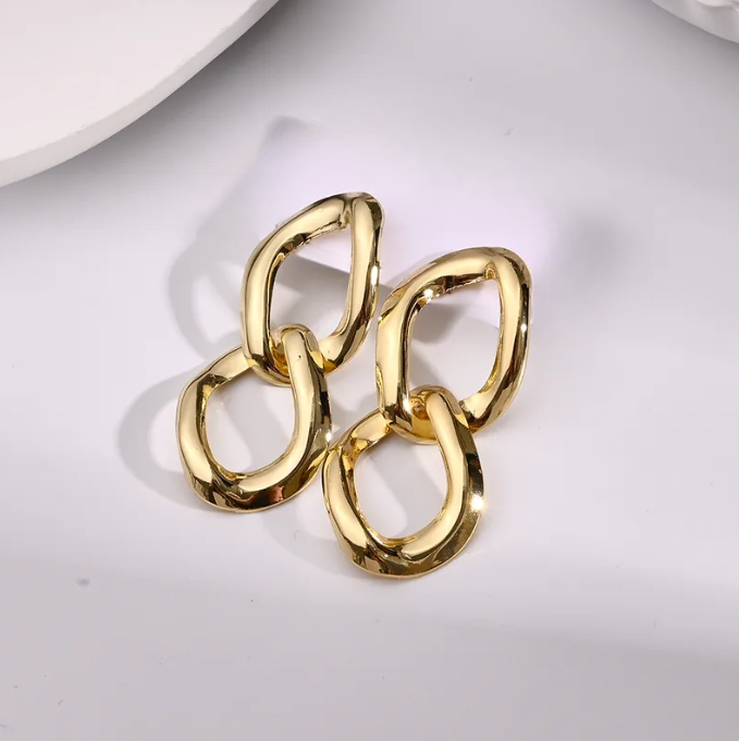 Chain Link Drop Earrings - Earrings - 18k Gold Plated Waterproof Jewellery - Collection 9