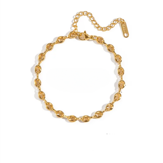 Gold Oval Link Chain Bracelet - Jewelry - 18k Gold Plated Waterproof Jewellery - Collection 9