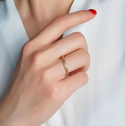 Gold Textured Bangle Ring - Rings - 18k Gold Plated Waterproof Jewellery - Collection 9