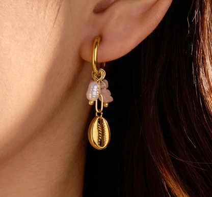 Beach Charm Hoop Earrings