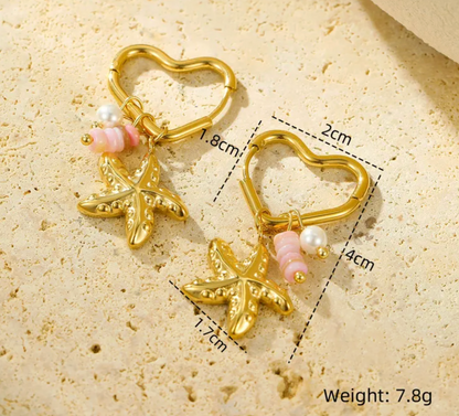 Beach Charm Hoop Earrings