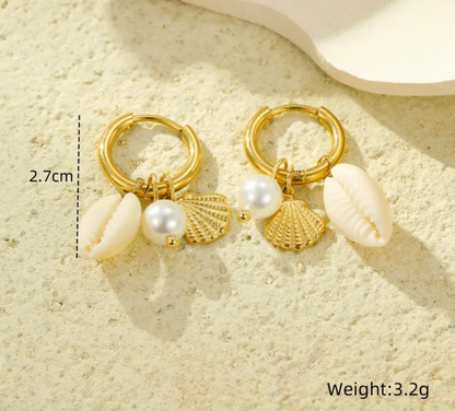 Beach Charm Hoop Earrings