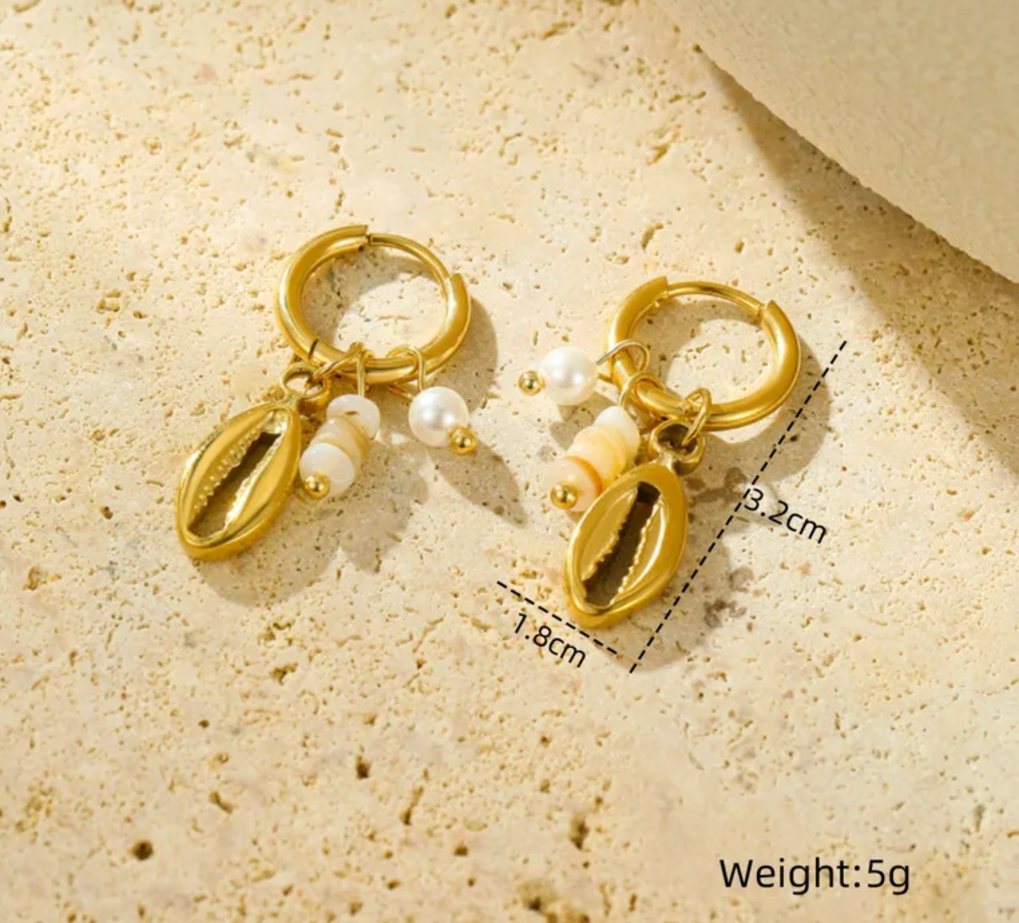 Beach Charm Hoop Earrings