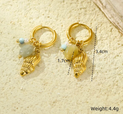 Beach Charm Hoop Earrings