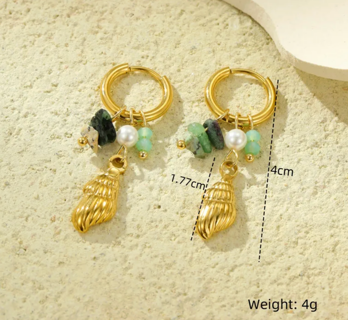 Beach Charm Hoop Earrings