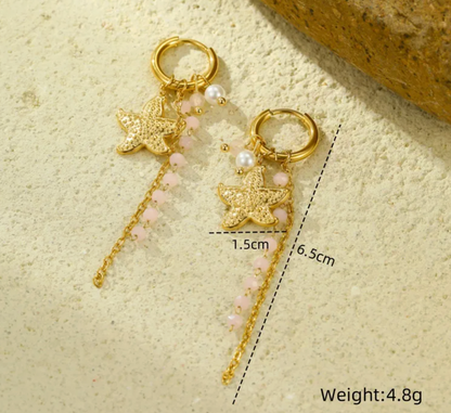 Beach Charm Hoop Earrings