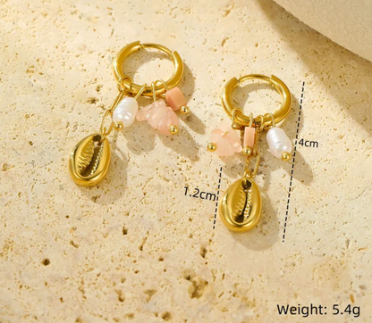Beach Charm Hoop Earrings