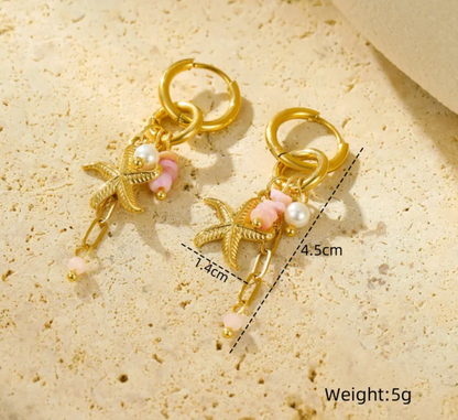 Beach Charm Hoop Earrings
