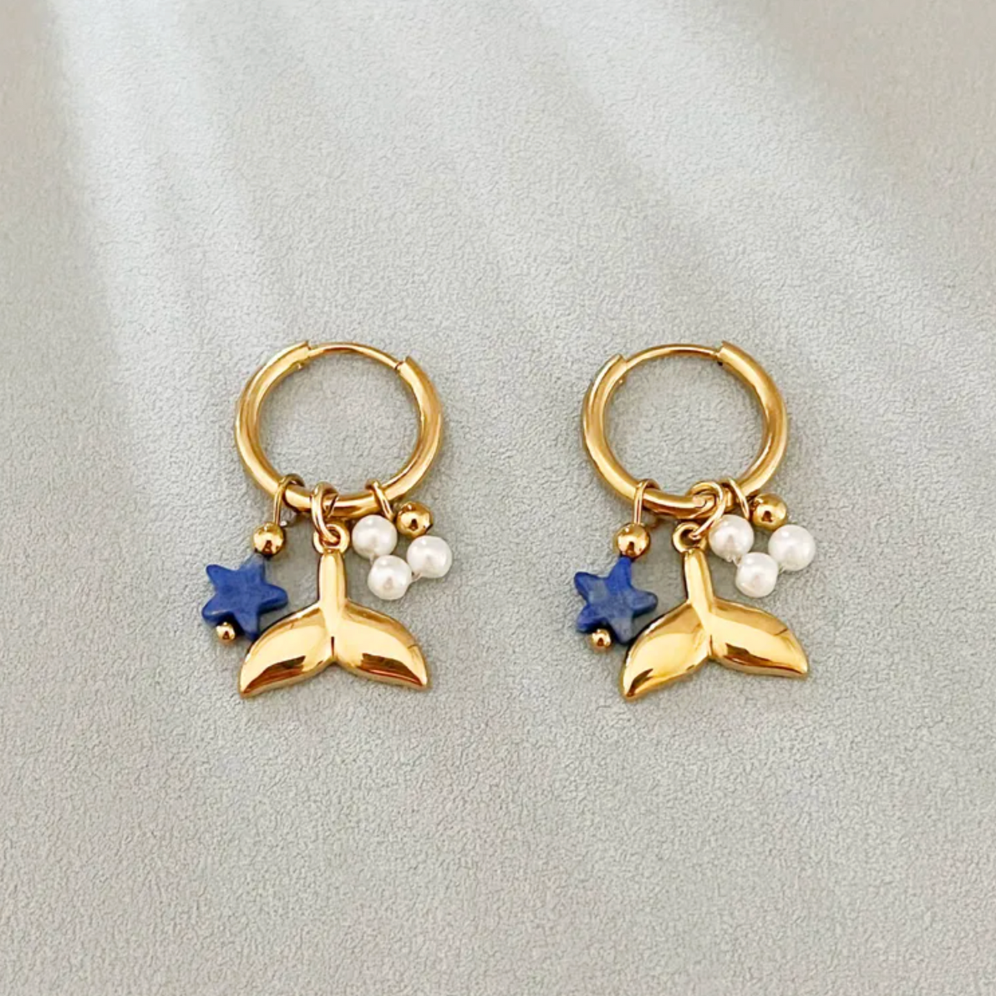 Ocean Creature Charm Hoop Earrings