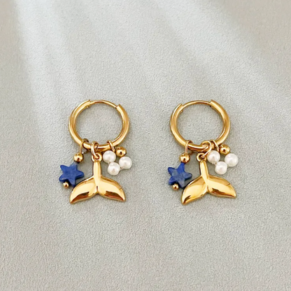 Ocean Creature Charm Hoop Earrings