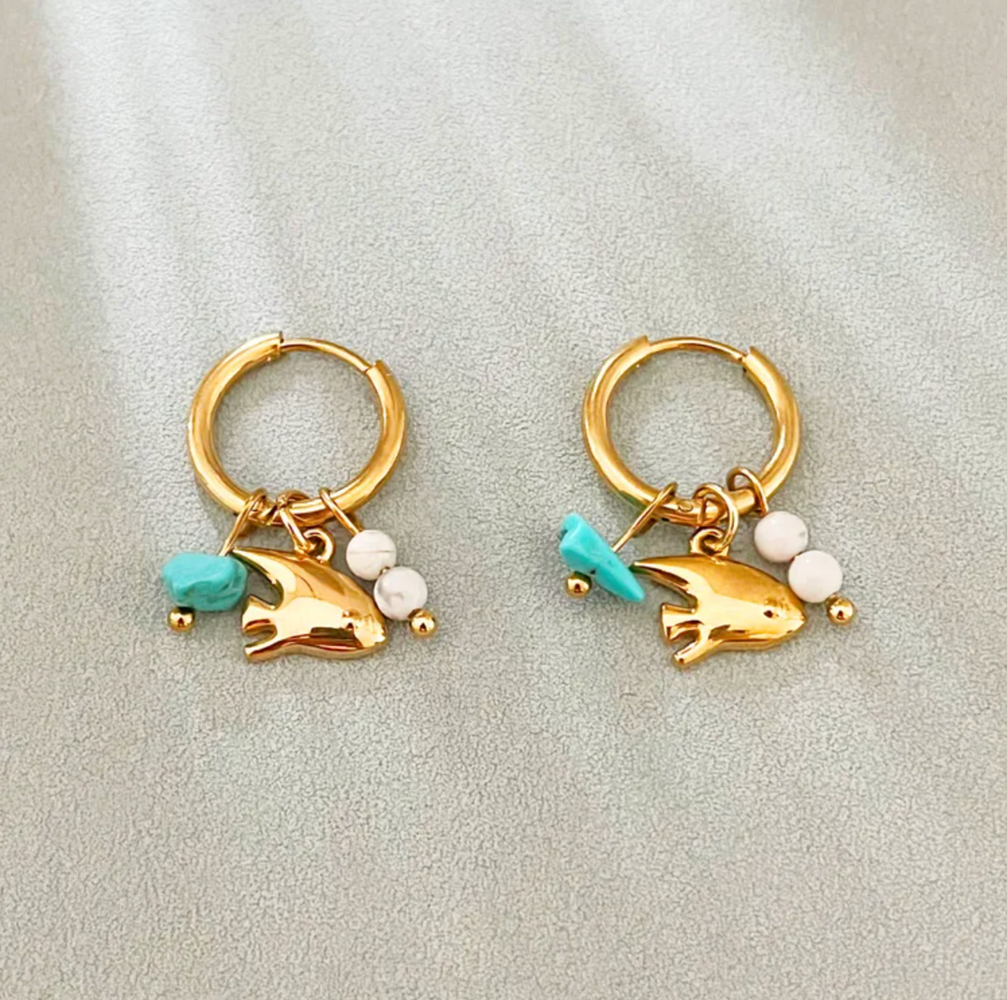 Ocean Creature Charm Hoop Earrings