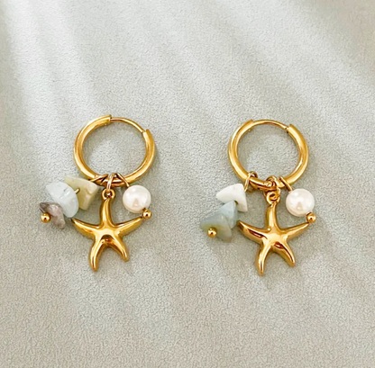 Ocean Creature Charm Hoop Earrings