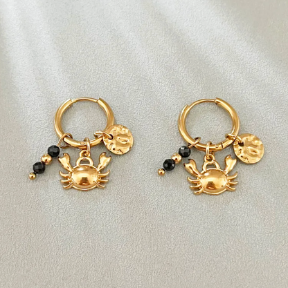 Ocean Creature Charm Hoop Earrings