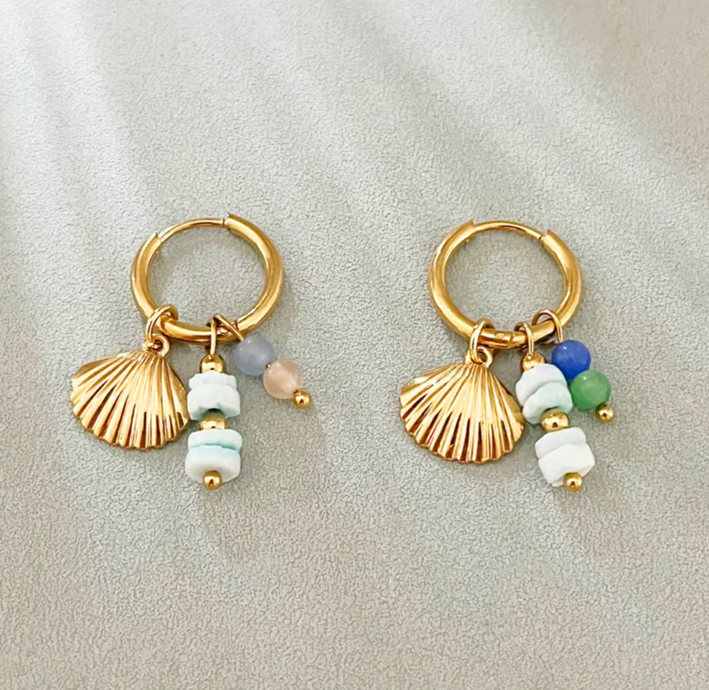 Ocean Creature Charm Hoop Earrings