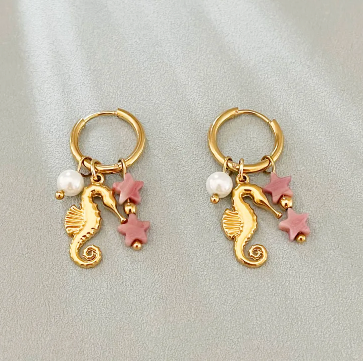 Ocean Creature Charm Hoop Earrings