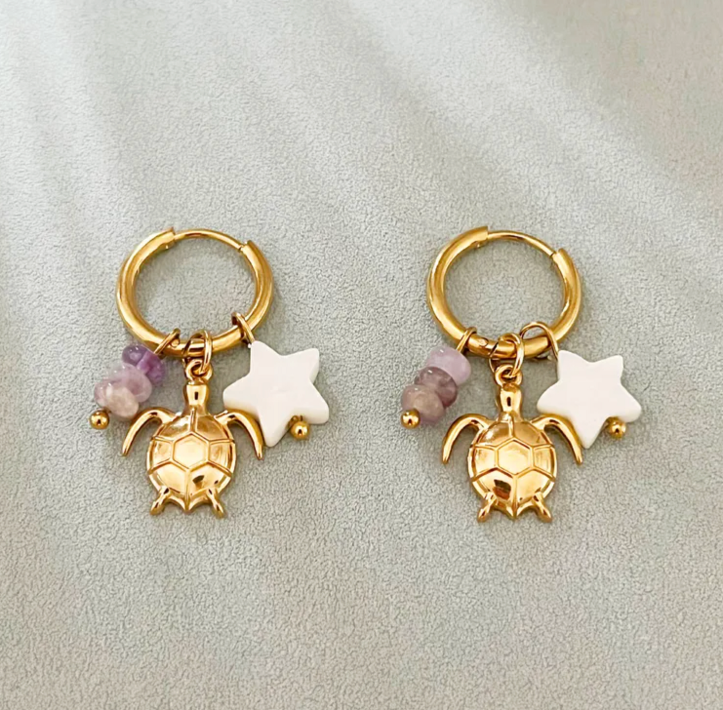 Ocean Creature Charm Hoop Earrings