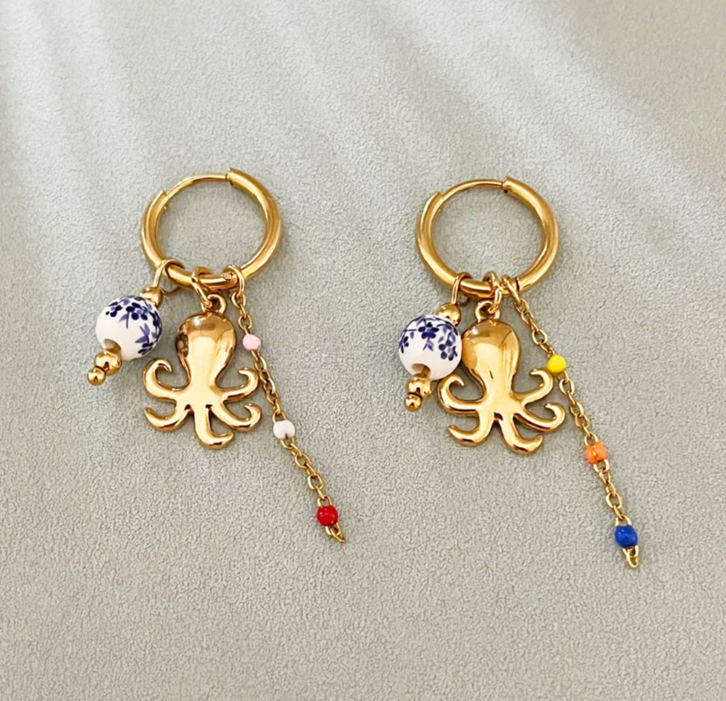 Ocean Creature Charm Hoop Earrings