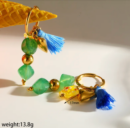 Summer Garden Charm Hoop Earrings