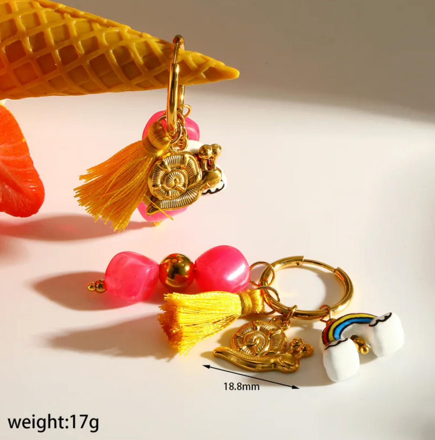 Summer Garden Charm Hoop Earrings