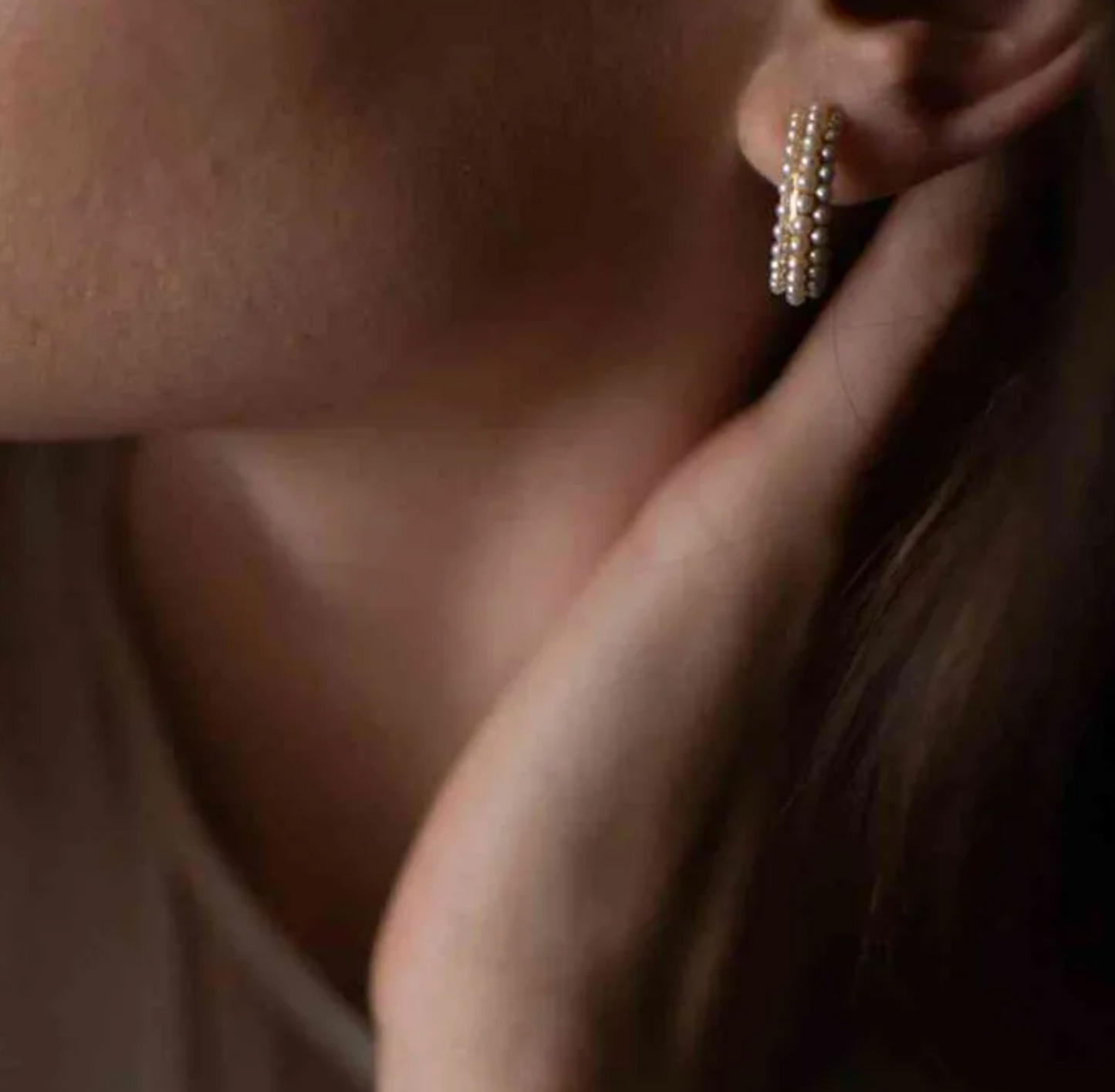 Gold Crystal Encrusted Hoop Earrings - - 18k Gold Plated Waterproof Jewellery - Collection 9