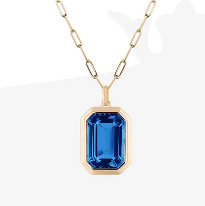 Gemstone Chain Necklace - Jewelry - 18k Gold Plated Waterproof Jewellery - Collection 9