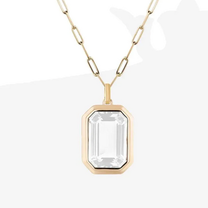 Gemstone Chain Necklace - Jewelry - 18k Gold Plated Waterproof Jewellery - Collection 9