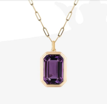 Gemstone Chain Necklace - Jewelry - 18k Gold Plated Waterproof Jewellery - Collection 9