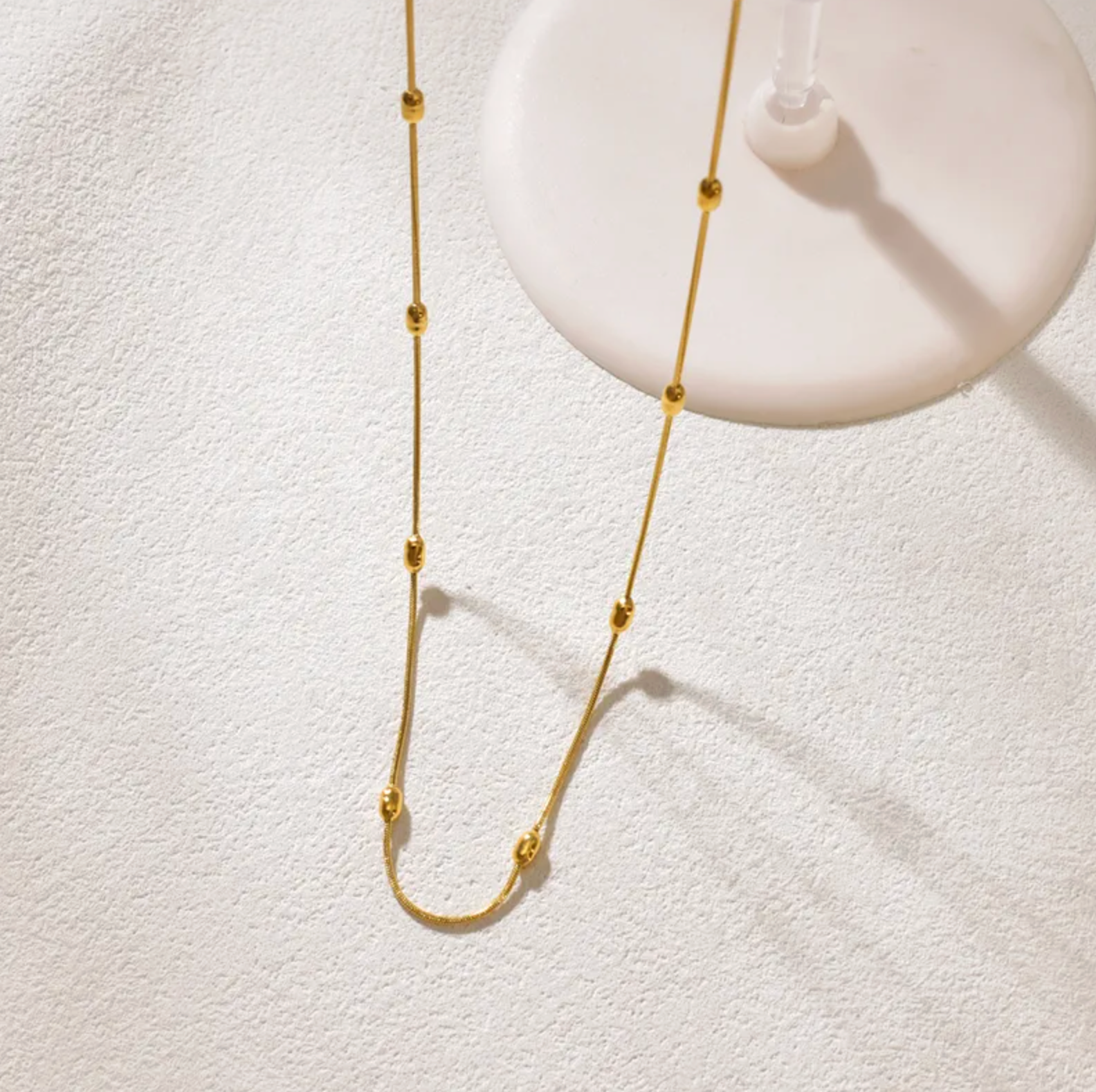 Gold Snake Chain Bead Necklace - Necklace - 18k Gold Plated Waterproof Jewellery - Collection 9