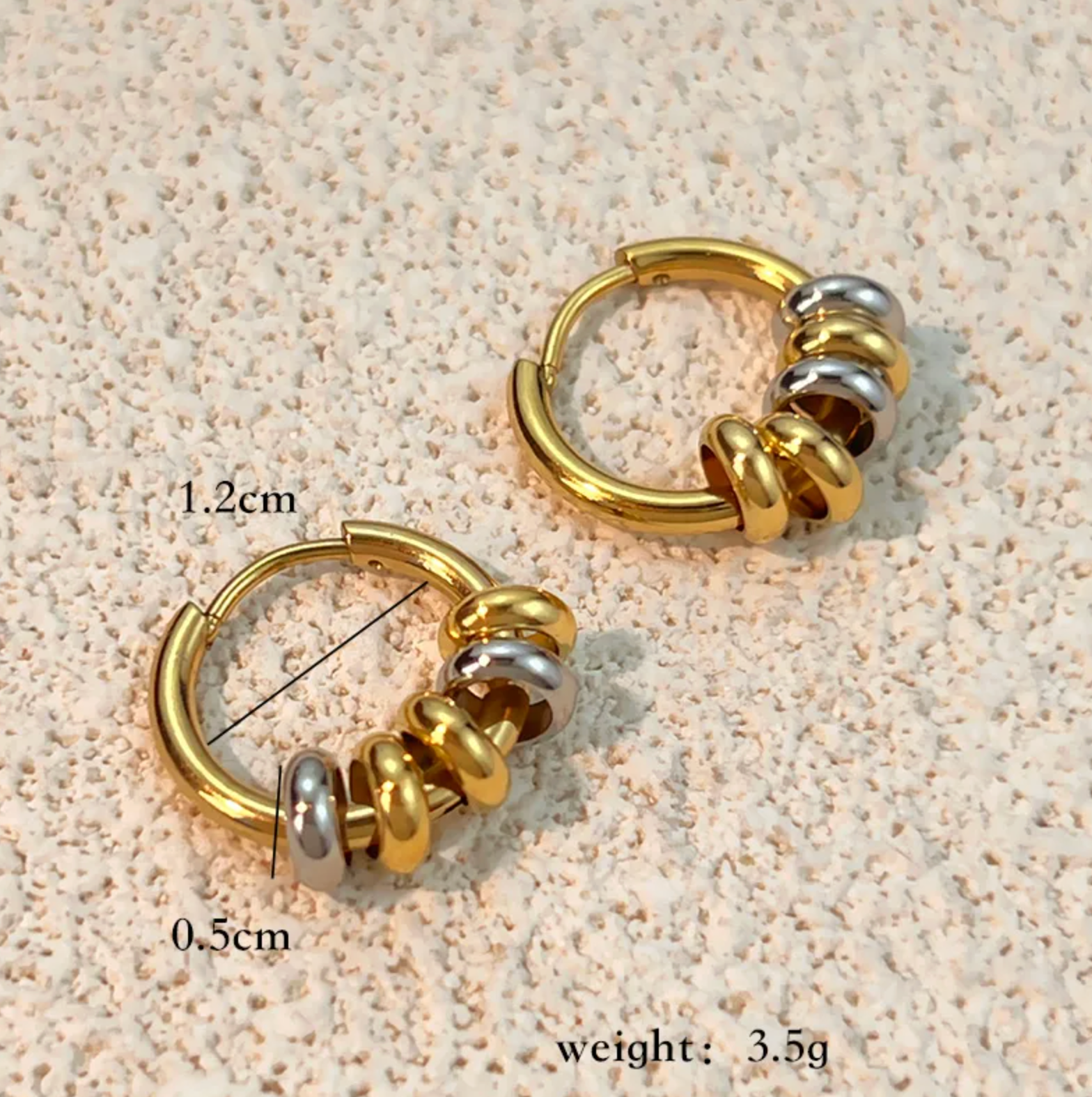 Two Tone Gold Hoop Earrings - Earrings - 18k Gold Plated Waterproof Jewellery - Collection 9