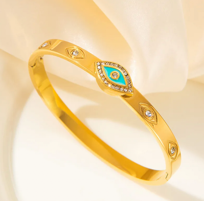 Turquoise Evil Eye Stone Bangle