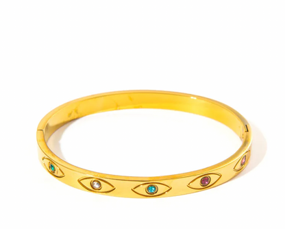 Turquoise Evil Eye Stone Bangle