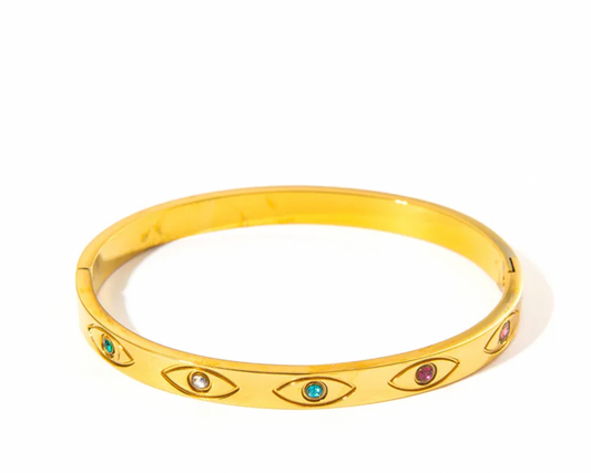 Turquoise Evil Eye Stone Bangle