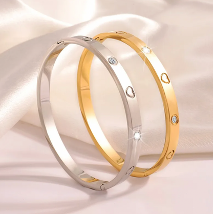 Heart & Rhinestone Bangle