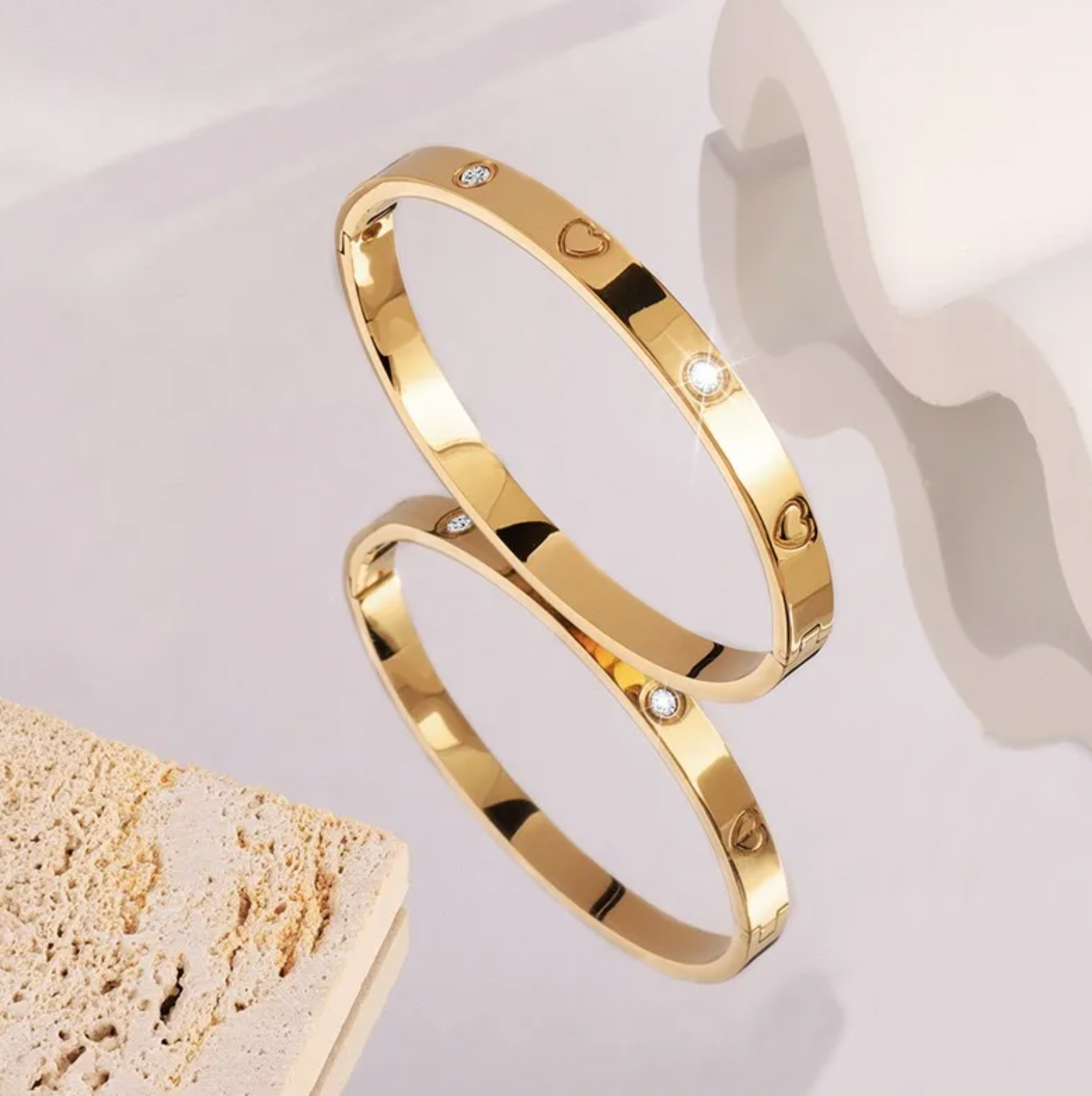 Heart & Rhinestone Bangle