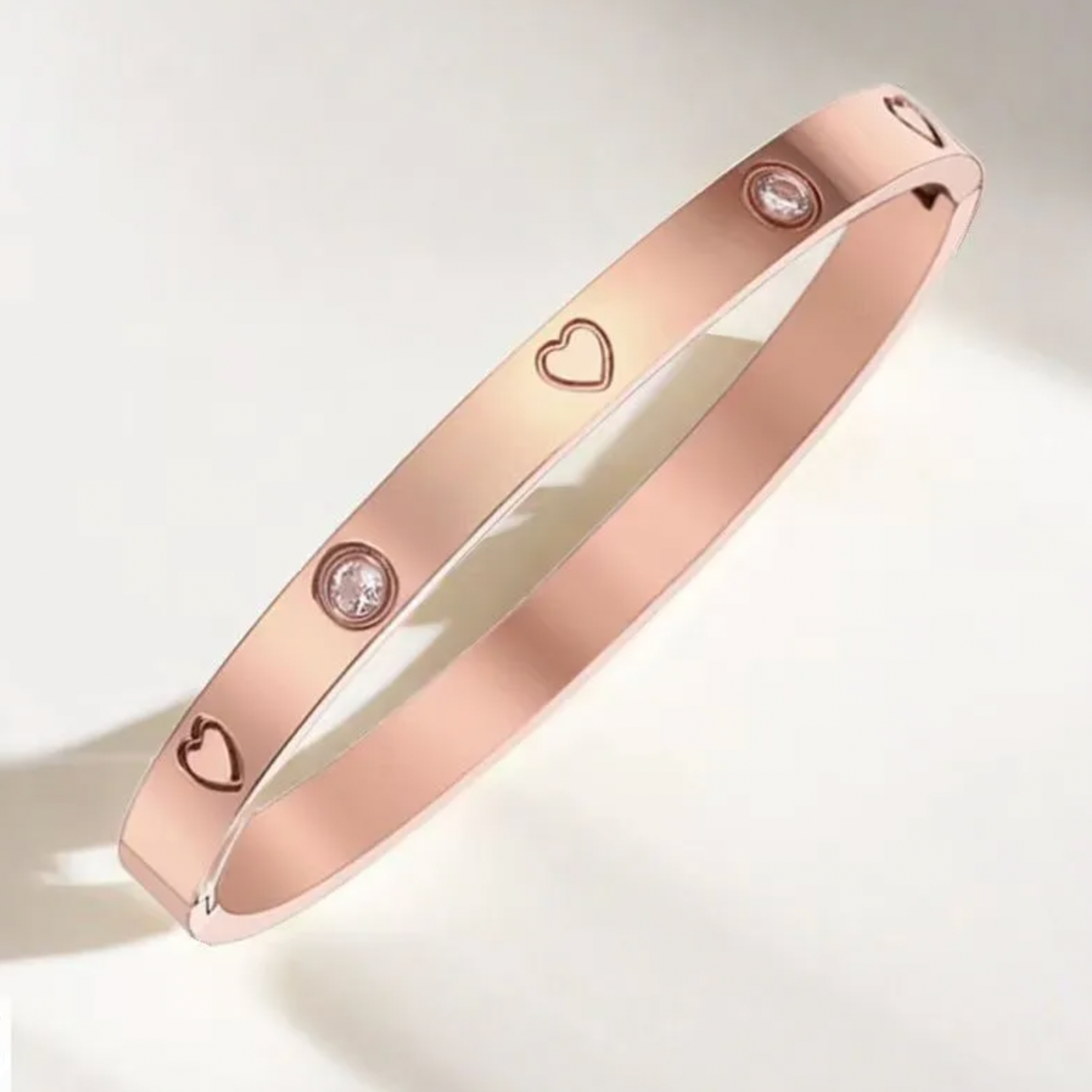 Heart & Rhinestone Bangle
