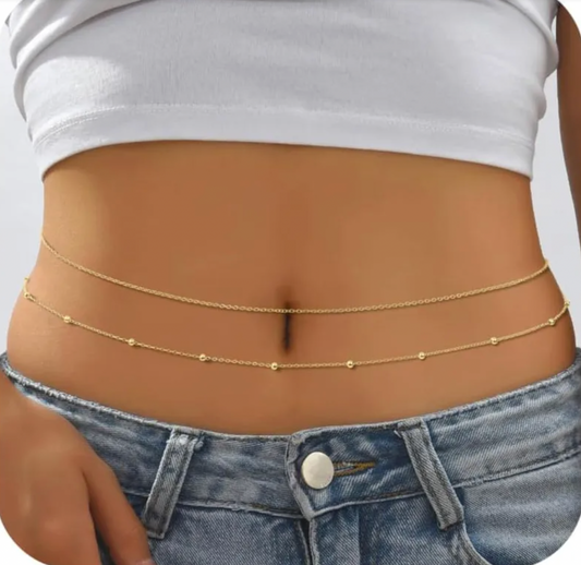 Gold Layered Satellite Waist Chain