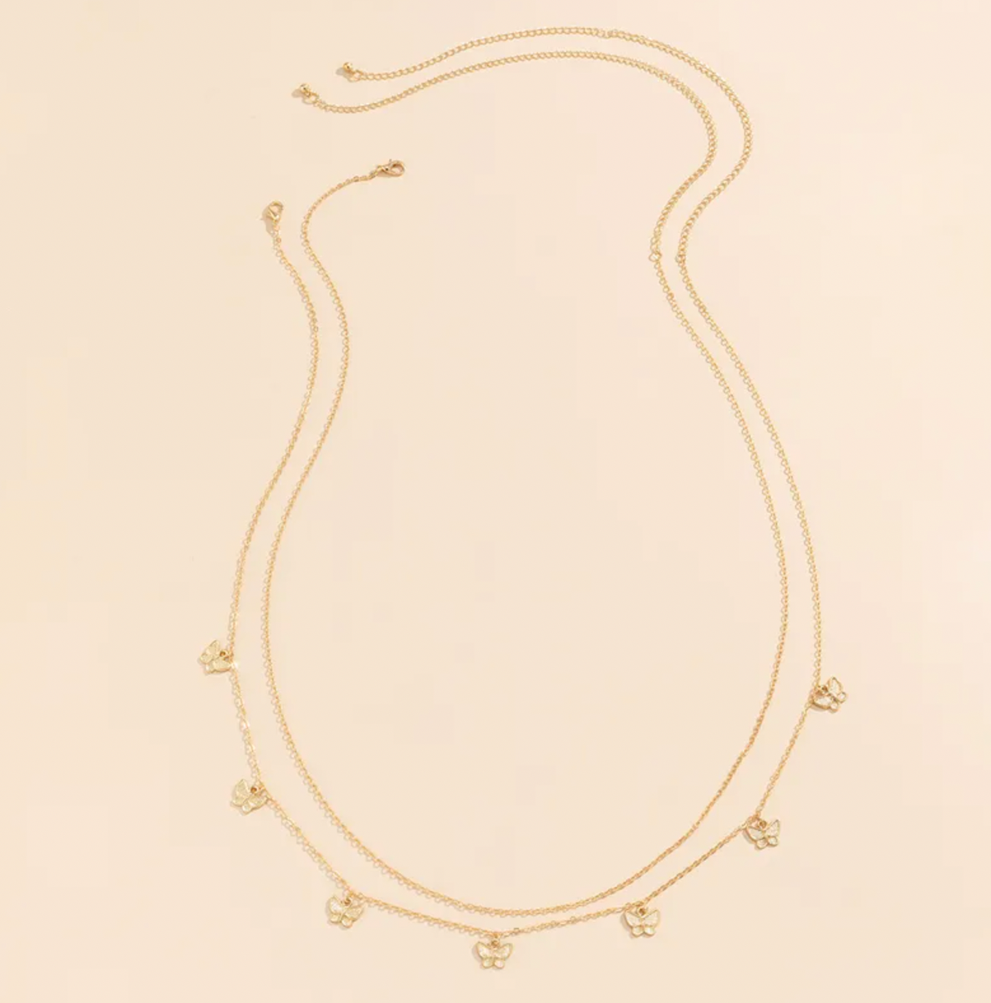 Gold Butterfly Charm Layered Waist Chain